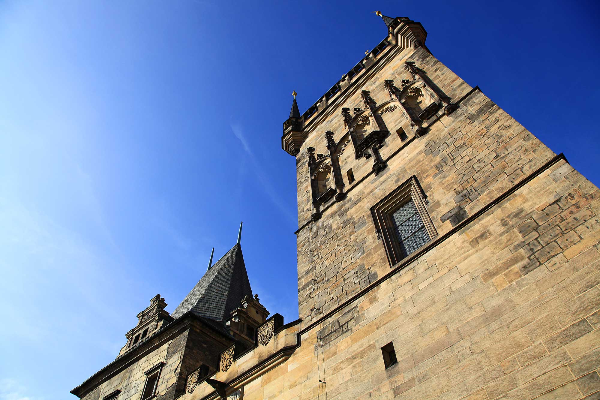 Tower near Charles Bridge in Prague.